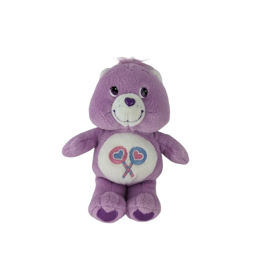 Care Bears Share Bear Plush Purple‎ Lollipop 7" Stuffed Animal Toy 2004